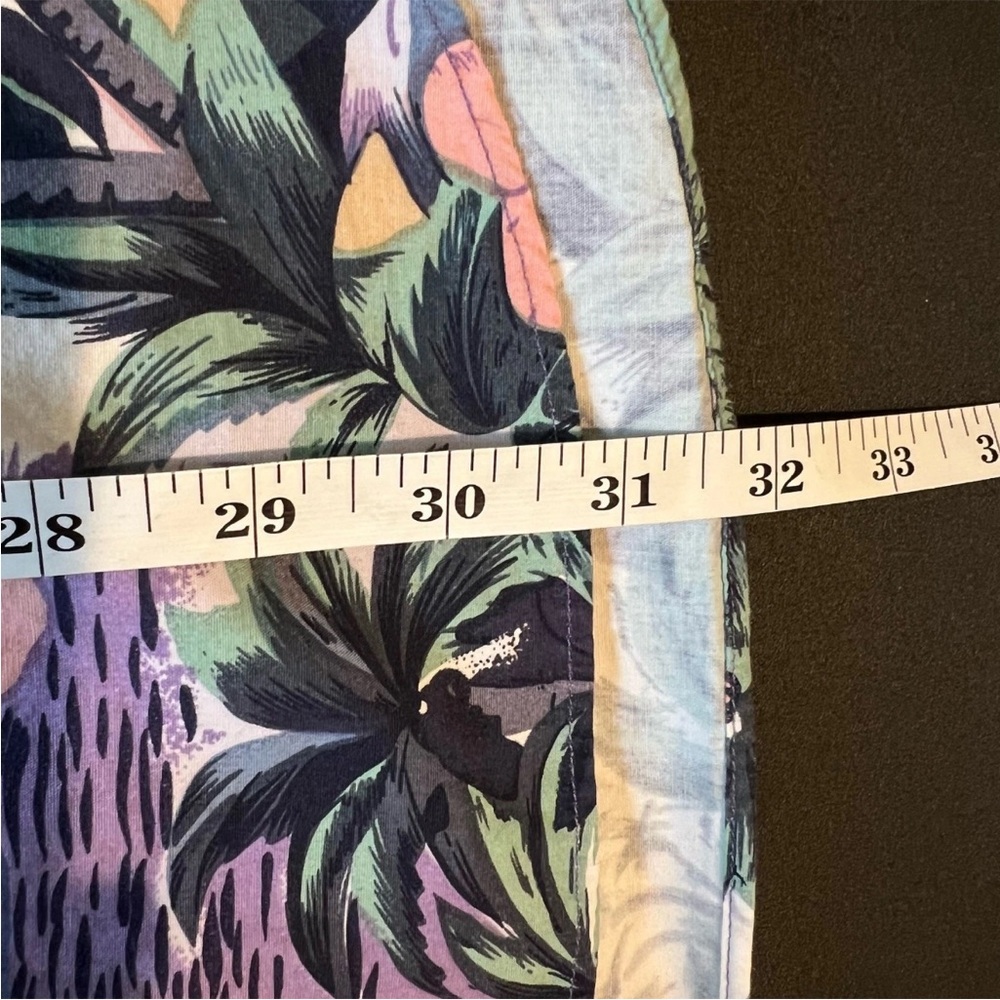 Bimini Bay Hawaiian Button Up Shirt Men’s Size L Floral Pink/Purple Palm Cotton - Picture 7 of 9